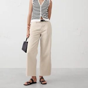 BR Factory Wide-Leg Cropped Chino